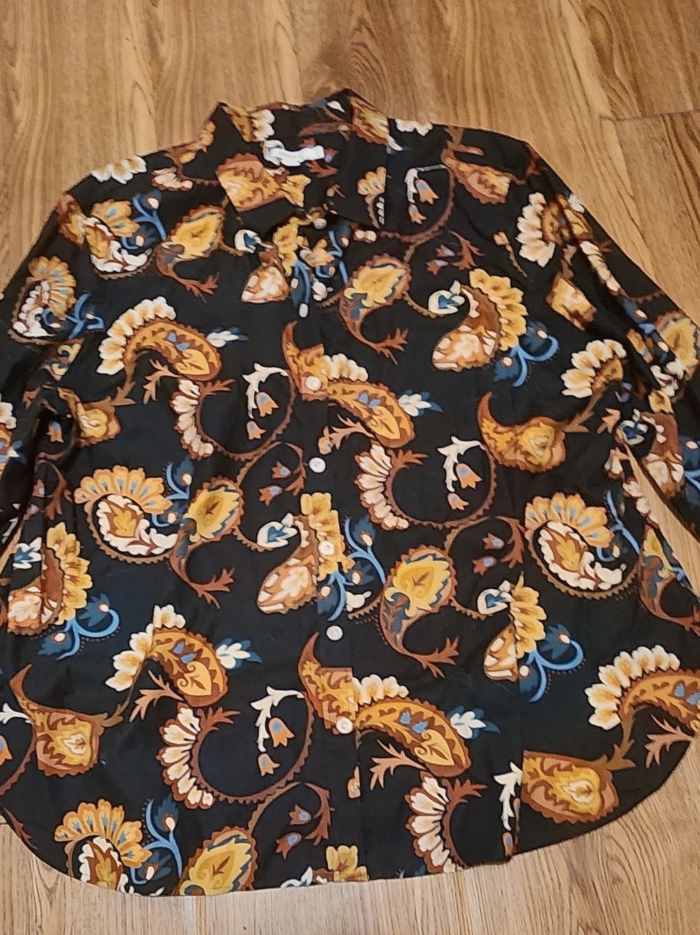 Chico’s Size 4 US 20 Paisley Button Down Blouse Shirt